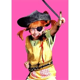 modern times Pippi Longstocking postcard - Pippi plays pirate