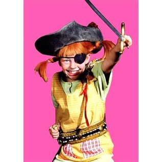 modern times Pippi Langstrumpf Postkarte - Pippi als Pirat