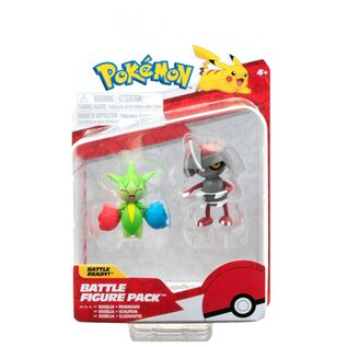 Jazwares Pokémon Battle Figure Pack - Roselia + Pawniard