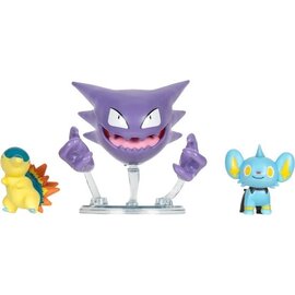 Jazwares Pokémon Battle Figure Set - Shinx + Haunter + Cyndaquil