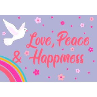 Nobis Design Happiness - Love, Peace & Happiness postkaart - ansichtkaart