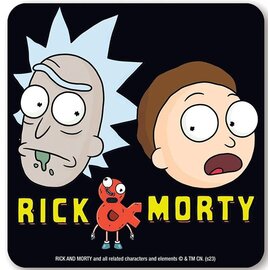 Logoshirt Rick and Morty coaster - Faces with black background