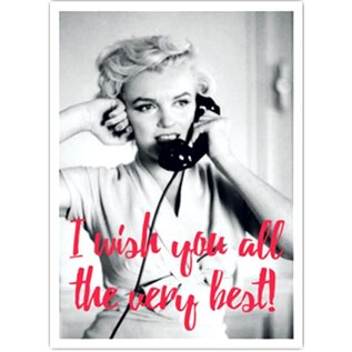 modern times Marilyn  Monroe Postkaart - I wish you all the very best!