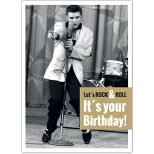 modern times Elvis Presley Postkarte - Let's Rock & Roll It's your Birthday!