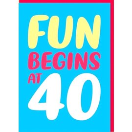 Dean Morris Wenskaart - Verjaardagskaart - Fun begins at 40