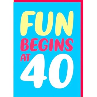 Dean Morris Wenskaart - Verjaardagskaart - Fun begins at 40