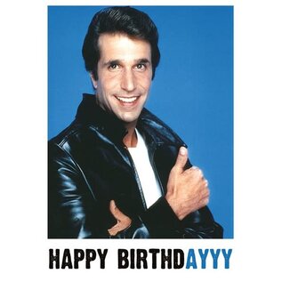 Fiftyways Cards Postcard - Happy Days - The Fonz Happy Birthdayyy