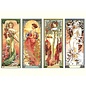 Tushita Postcard - Alphonse Mucha - 4 Seasons Spring Summer Autumn Winter