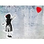 Taurus Postkaart - Banksy - Flying Heart Street Art