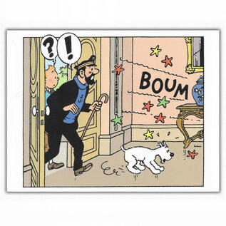 moulinsart Tintin greeting card - Tintin, Haddock & Snowy in The Castafiore Emerald