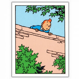 moulinsart Tintin greeting card - Tintin on the wall