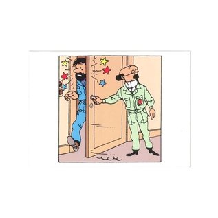 moulinsart Tintin greeting card - Haddock & Professor Calculus