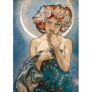 Tushita Postkaart - Alphonse Mucha - The Moon and the Stars