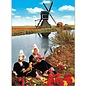 Catch Publishing Postcard - Dutch Life - Windmill, tulips and milkmaids
