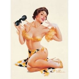 Tushita Postcard - Pin-up - Pin-Up with binoculars