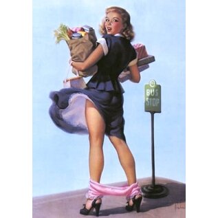 Tushita Postcard - Pin-up - Bus Stop