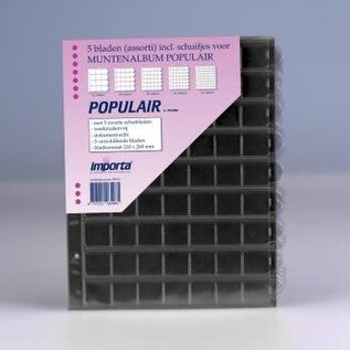Importa coin pages Populair assortment 5 types with black interleaving - set of 5