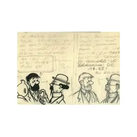 moulinsart Tintin postcard - Calculus, Tintin & Haddock