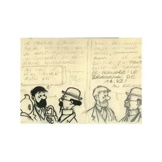 moulinsart Kuifje postkaart - Zonnebloem, Kuifje & Haddock