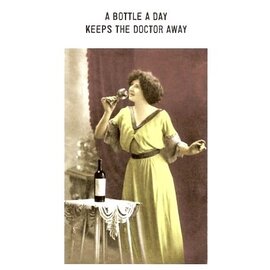 Kartoenfabriek Postcard - A bottle a day keeps the doctor away