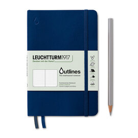 Leuchtturm1917 Notebook Outlines B6+ Weatherproof navy blue dotted flexcover