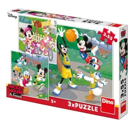 Dino Puzzle Disney Mickey Mouse & Friends - 3 x Puzzle 55 Teile
