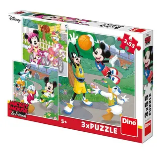 Dino Puzzel Disney Mickey Mouse & Friends - 3 x puzzel 55 stukjes