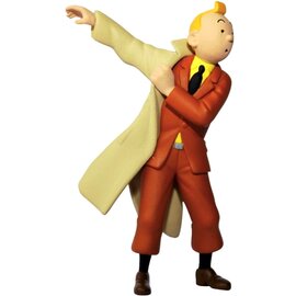 moulinsart Tim und Struppi Figur - Tim zieht seinen Mantel an