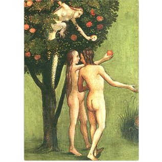 Tushita Postkarte - Hieronymus Bosch - Das Jüngste Gericht, Adam und Eva (Detail)