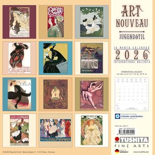 Tushita Art Nouveau - Jugendstil Kalender 2026