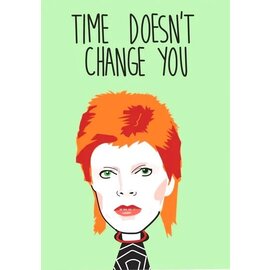 Cath Tate Wenskaart Modern Icons - David Bowie - Time doesn't change you