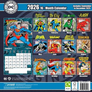 Pyramid DC Comics Kalender 2026 - Superman - Wonder Woman - Batman
