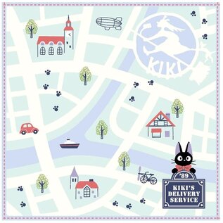 Marushin Studio Ghibli Kiki's Delivery Service - City Map mini Handtuch 25 x 25 cm