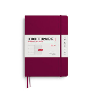 Leuchtturm1917 2026 Weekly Planner & Notebook 12 months Composition B5 hardcover Port Red