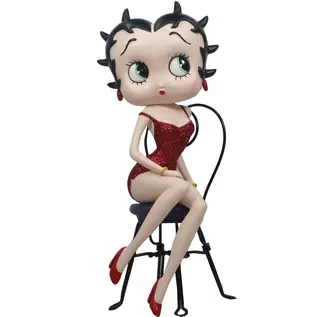 Fleischer Studios Betty Boop Collection - Betty Boop on Chair - Red Glitter Dress