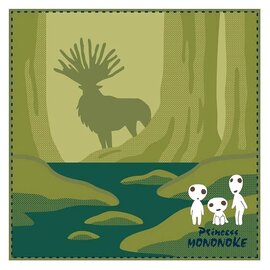 Marushin Studio Ghibli - Princess Mononoke - Shadow of the Deer God mini handdoek 25 x 25