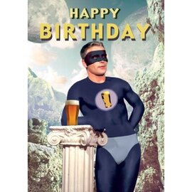 Max Hernn Wenskaart - Happy Birthday Superhero Pint