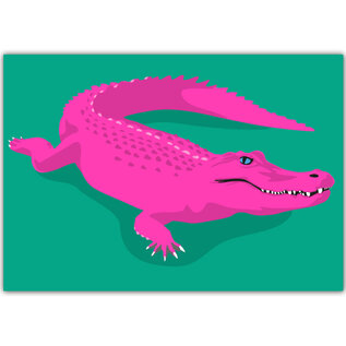 Nobis Design Postkarte Luminous - pink crocodile