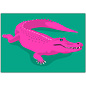 Nobis Design Postkarte Luminous - pink crocodile