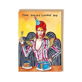 Cath Tate Grußkarte Cat Faulkner - David Bowie - Time doesn't change you
