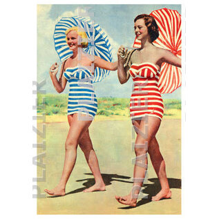 Fiftyways Cards Postkaart - Zomer op het strand in rood en blauw