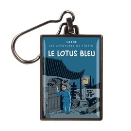 moulinsart Tintin metal keychain - The Blue Lotus (coloured version)