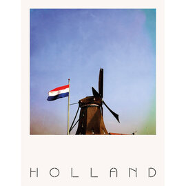 The Card Company Postkaart Holland - Molen met Nederlandse vlag