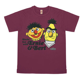 Logoshirt T-Shirt Vintage Sesamstraße light purple Ernie & Bert Havin' fun