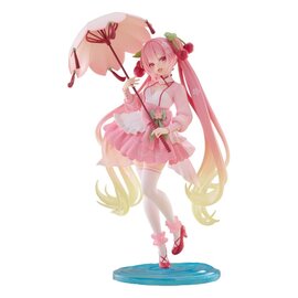 Taito AMP Hatsune Miku - Newley Written Sakura Miku Sakura Dress - PVC Statue 21 cm