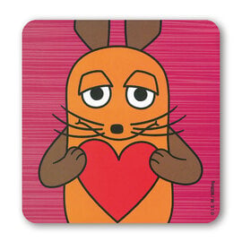 Logoshirt Die Maus coaster - Love - Muis met hart - Onderzettter 10 x 10 cm