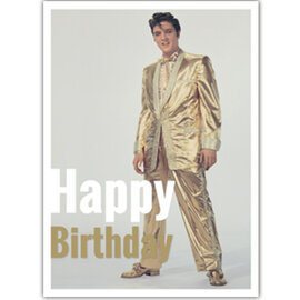 modern times Postkaart Elvis Presley - Happy Birthday - Golden Suit