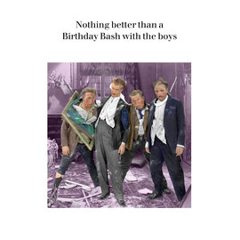 Cath Tate Greeting card Photocaptions - Nothing better than a Birthday Bash with the boys