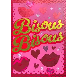 Cath Tate Wenskaart Hot Foils - Bisous Bisous
