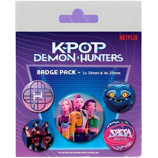 Pyramid Netflix K-Pop Demon Hunters - Badge Pack - Pin-Back Buttons 5-Pack